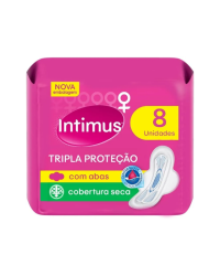 Absorvente Intimus Tripla Proteção Suave ou Seca Com Abas 8un.