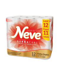 Papel Higiênico Neve Folha Dupla Neutro com Toque de Seda, 20 m (Kit com 12 Rolos)